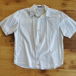 Old Navy Men's White Polka Dot Button Down Shirt